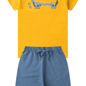 Conjunto Infantil Menino Verão Dinossauro Kangulu Amarelo_4