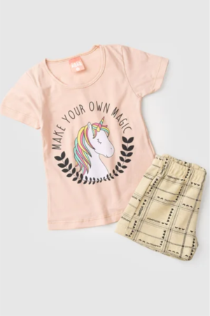 Conjunto Infantil Verão Menina Unicórnio Iaia_1