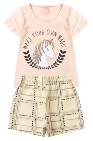 Conjunto Infantil Verão Menina Unicórnio Iaia_4