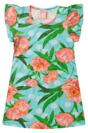 Vestido Infantil Menina Floral Iaia Oceano