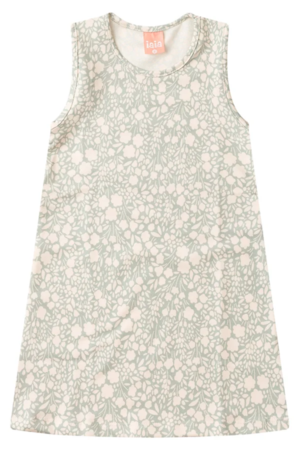 Vestido Infantil Menina Flores Iaia Verde Oliva